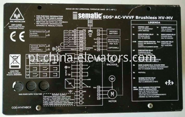 Sematic Car Door Operator Controller for Schindler Elevators 7000